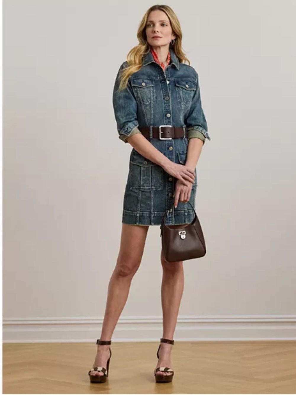 Lauren Ralph Lauren Denim Trucker Dress Size 10 NWT